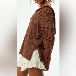 ROXY JR NEW Hippie Hoodie Relaxed Sweater Sz L